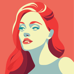 color vector portrait of a woman