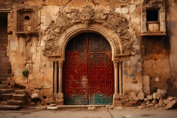 Ornate doorway in the Al-Adhamiya district, Generative AI