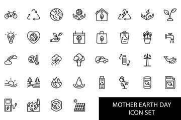 happy mother earth day icon set element