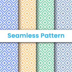 Set beautiful and attractive 3D colorful geometric seamless pattern for background and wallpaper
