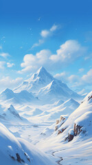 winter mountains, snow