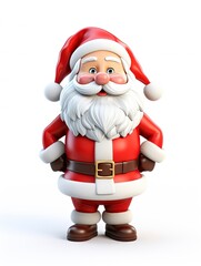 Obraz premium 3D Santa claus character , white background with generative ai 