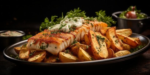 Delicious fish and chips dishes.