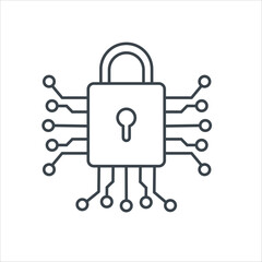 Cryptography icon concept design stock illustration