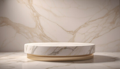 Fototapeta na wymiar marble 3d platform, product display stand mockup, luxury marble pedestal template, generative ai