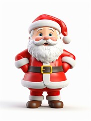 Obraz premium 3D Santa claus character , white background with generative ai 