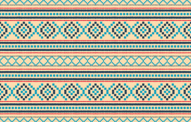 Ethnic abstract ikat art. Aztec ornament print. geometric ethnic pattern seamless  color oriental.  Design for background ,curtain, carpet, wallpaper, clothing, wrapping, Batik, vector illustration.