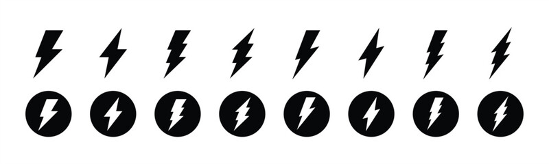 flash lightning bolt icon. Electric power icon symbol. flash thunderbolt icon in flat style. Power energy sign and symbol. Vector illustration - obrazy, fototapety, plakaty