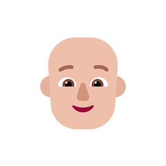 Person: Medium-Light Skin Tone, Bald