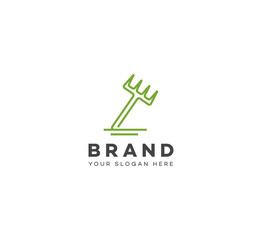 Fototapeta premium Rake logo design template elements. Vector illustration. New Modern logo.