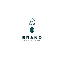 Shovel Spade tree, Shovel Spade logo design template elements. Vector illustration. New Modern logo.