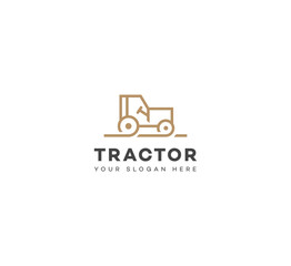 Tractor logo design template elements. Vector illustration. New Modern logo.
