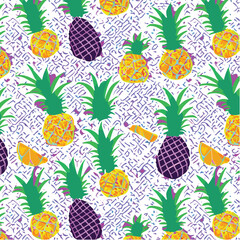 Pattern ready for use,  VECTOR fruit illustration tropic    pineaaple
