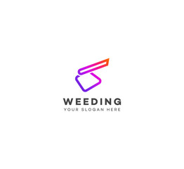 Weeding hoe logo design template elements. Vector illustration. New Modern logo.