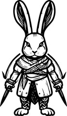 rabbit warrior cartoon