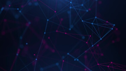 Abstract futuristic background with plexus of lines, dots and triangles, digital technology, big data, high-speed connection visualization. Seamless loop abstract background science fiction theme.. - Powered by Adobe