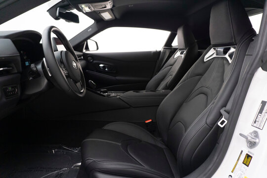 New Toyota Supra interior view from driver's side - High Resolution Studio Image