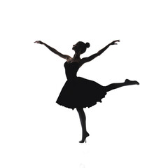 Obraz premium Silhouette of ballet dancer isolated on transparent background