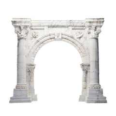 Ancient greek gate. Ancient Greek Column Arc Isolated on white background or transparent.