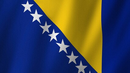 Bosnia and Herzegovina flag waving in the wind. Flag of Bosnia and Herzegovina images