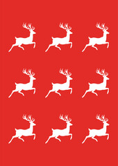 deer silhouette vector illustration, reindeer Christmas wall art, modern holiday poster, cozy winter kids and living room print, minimalist greeting card 