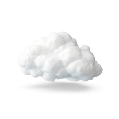 Stormy rainy cotton wool cloud isolated on white background. - obrazy, fototapety, plakaty