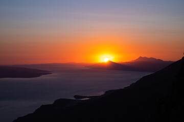 sunset in the mountains