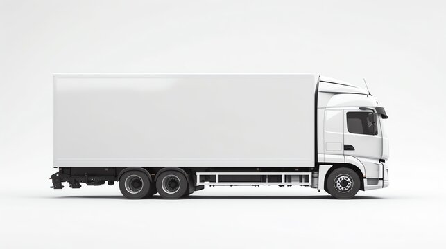 a white truck with a white trailer