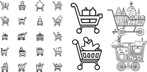 set of icons of shopping