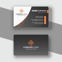 modern business card design . double sided business card design template . flat orange business card inspiration