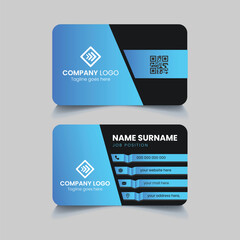 Blue Zig-Zag Business Card Template Design