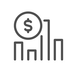 Banking and finance related icon outline and linear vector.
