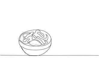 pickled ginger in a bowl, Sushi set one line art. Continuous line drawing of sushi, japanese, food, roll, culture, tasty, restaurant, japan, asian, sea, menu