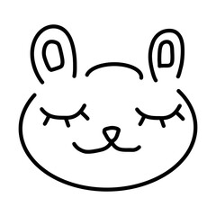 Cute black and white rabbit