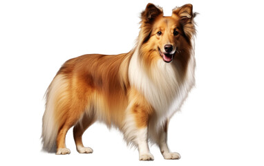 Shetland Sheepdog Elegance in Miniature Form Isolated on a Transparent Background PNG.