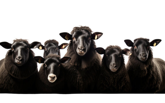 Zwartbles Elegance in Woolen Majesty Isolated on a Transparent Background PNG.