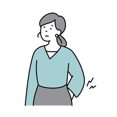 腰痛で苦しむ女性のイラスト素材