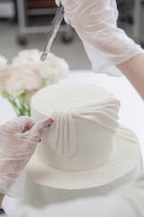 process making white wedding cake