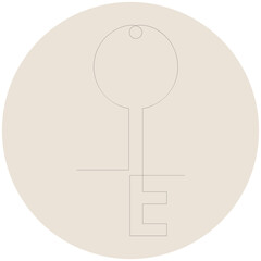 Continuous single line art of key, House Key simple line drawing vector design