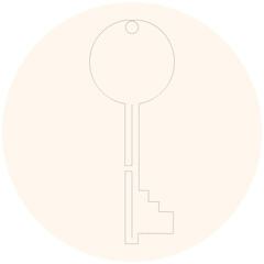 Continuous single line art of key, House Key simple line drawing vector design