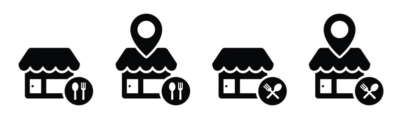 Restaurant icon. Cafe set icon, vector illustration
