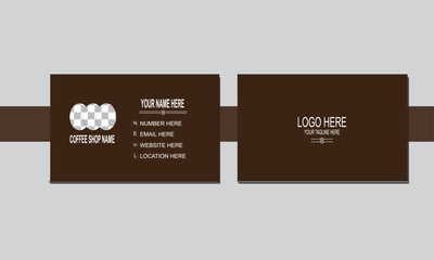Coffee shop business card design layout
