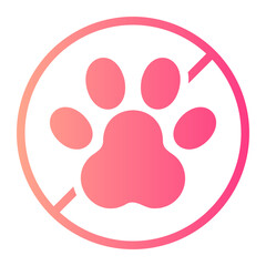 no pets gradient icon