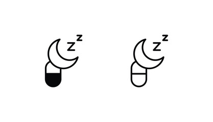 Sleep Medicine icon design with white background stock illustration