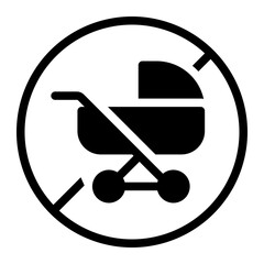 no baby cart glyph icon