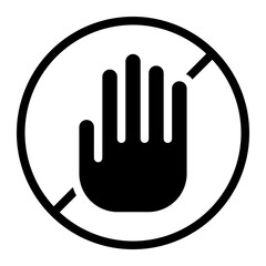 No touch glyph icon