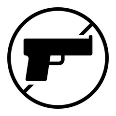 no weapons glyph icon
