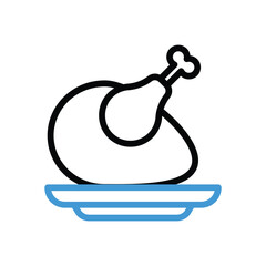 Chicken Leg Icon vector stock illustration