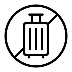 no luggage line icon