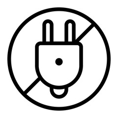 no plug line icon
